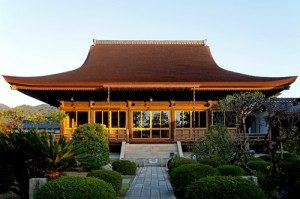 檜皮葺工法が使われている龍福寺本堂